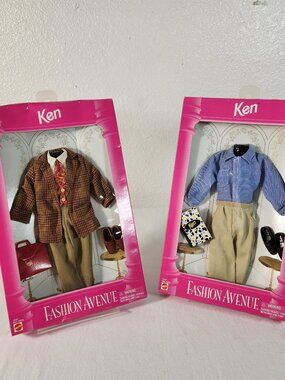 Vtg 1995 Ken Fashion Avenue 15182 Blue Oxford + 13567 Plaid Sports Coat FREEShip